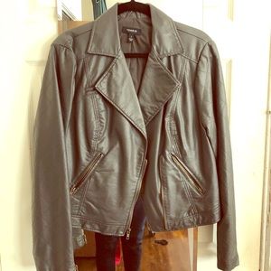 Torrid Moto Faux Leather Gray Jacket. NWOT